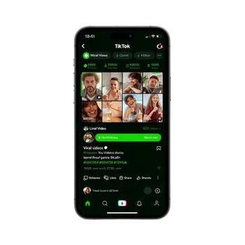 TikTok social media app interface showing viral content metrics